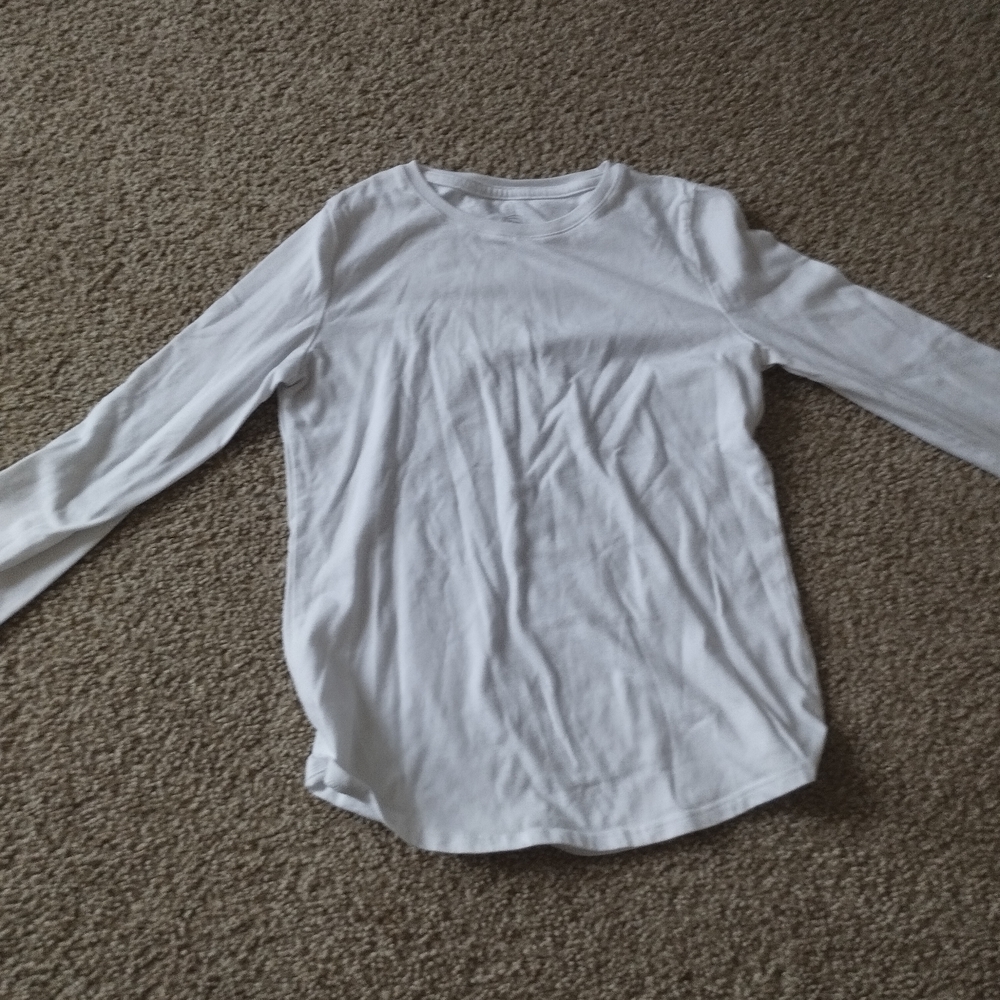 Kids White Long Sleeve Shirt